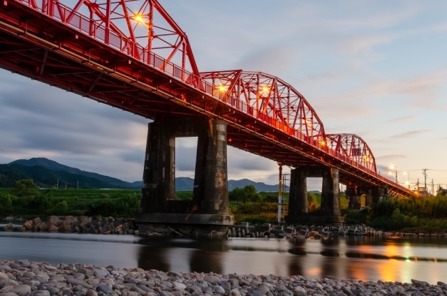 高知県　赤鉄橋　四万十川