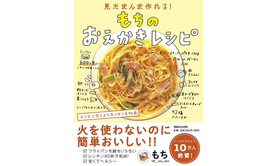 ５分以内で作れる、ラクラク・安い・ヘルシー・おいしいレシピが満載♪『見たまんま作れる！ もちのおえかきレシピ』