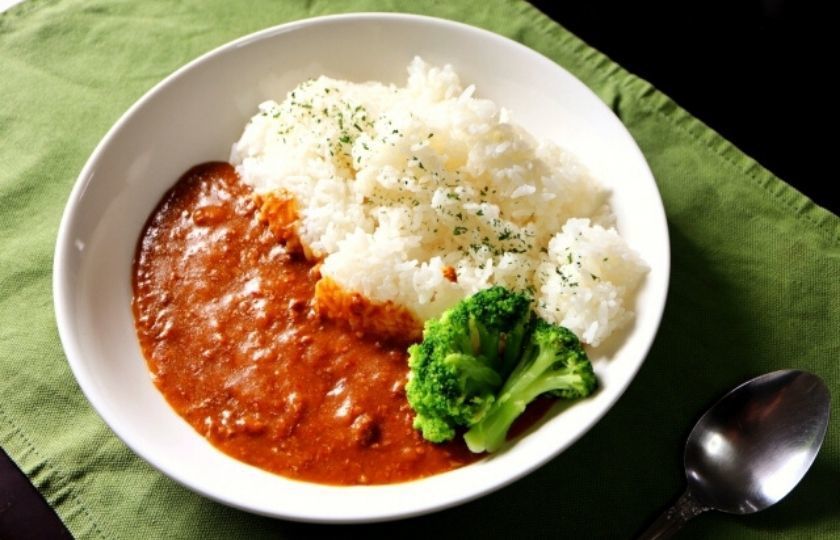 夕飯　ブロッコリー　カレー