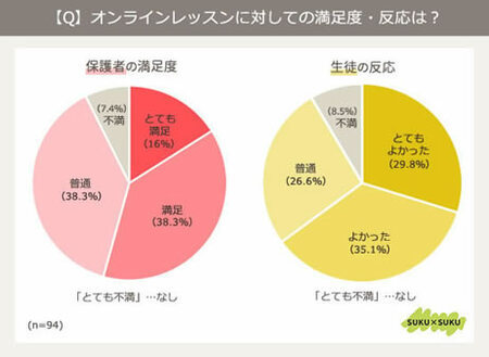 子ども オンラインレッスン アンケート グラフ