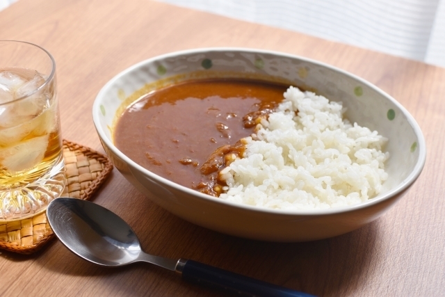 お昼ご飯　夏休み　カレー